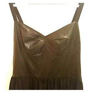 Faux leather top with flowy skirt