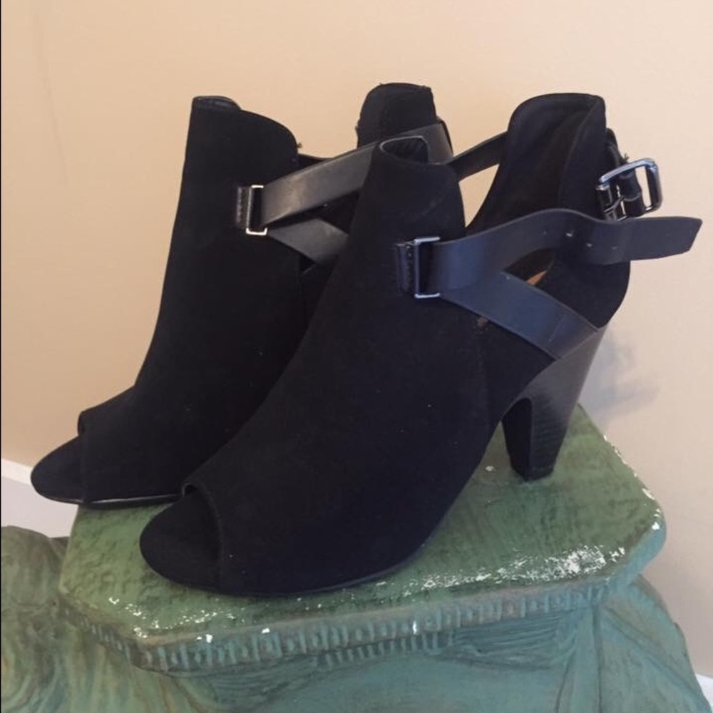 Black Peep Toe Bootie