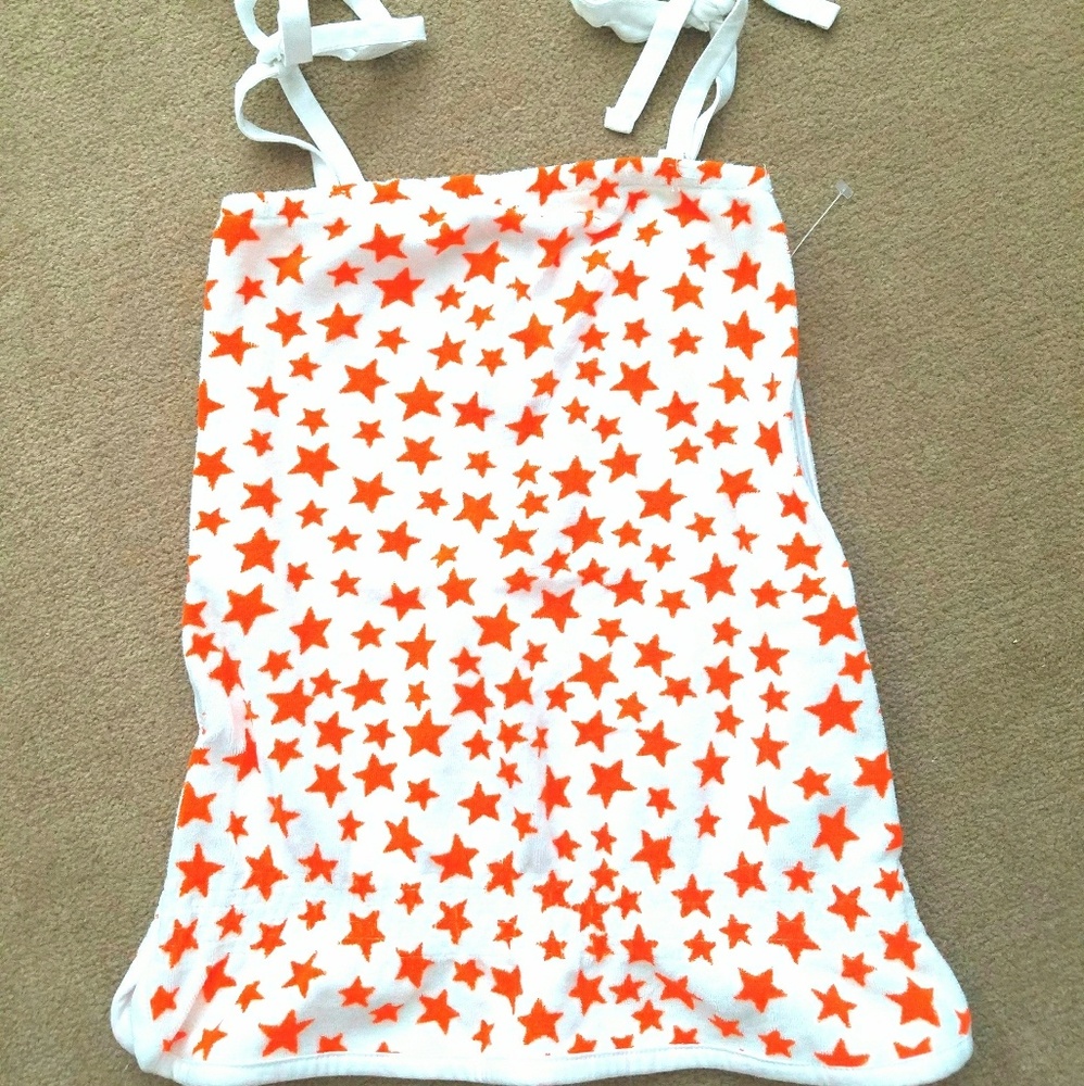 H&M Terry Cloth Tank Top Orange Stars Size 6