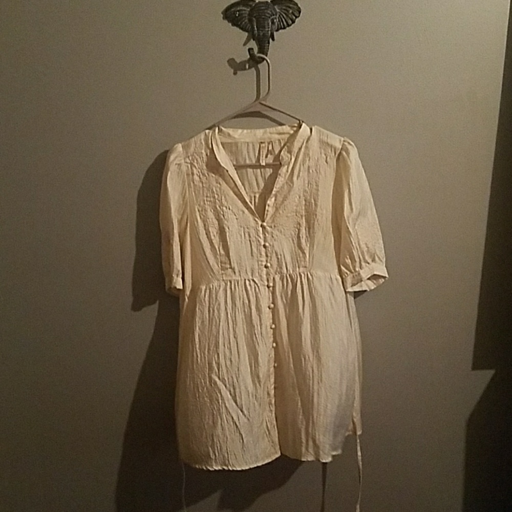 Cream button down tunic
