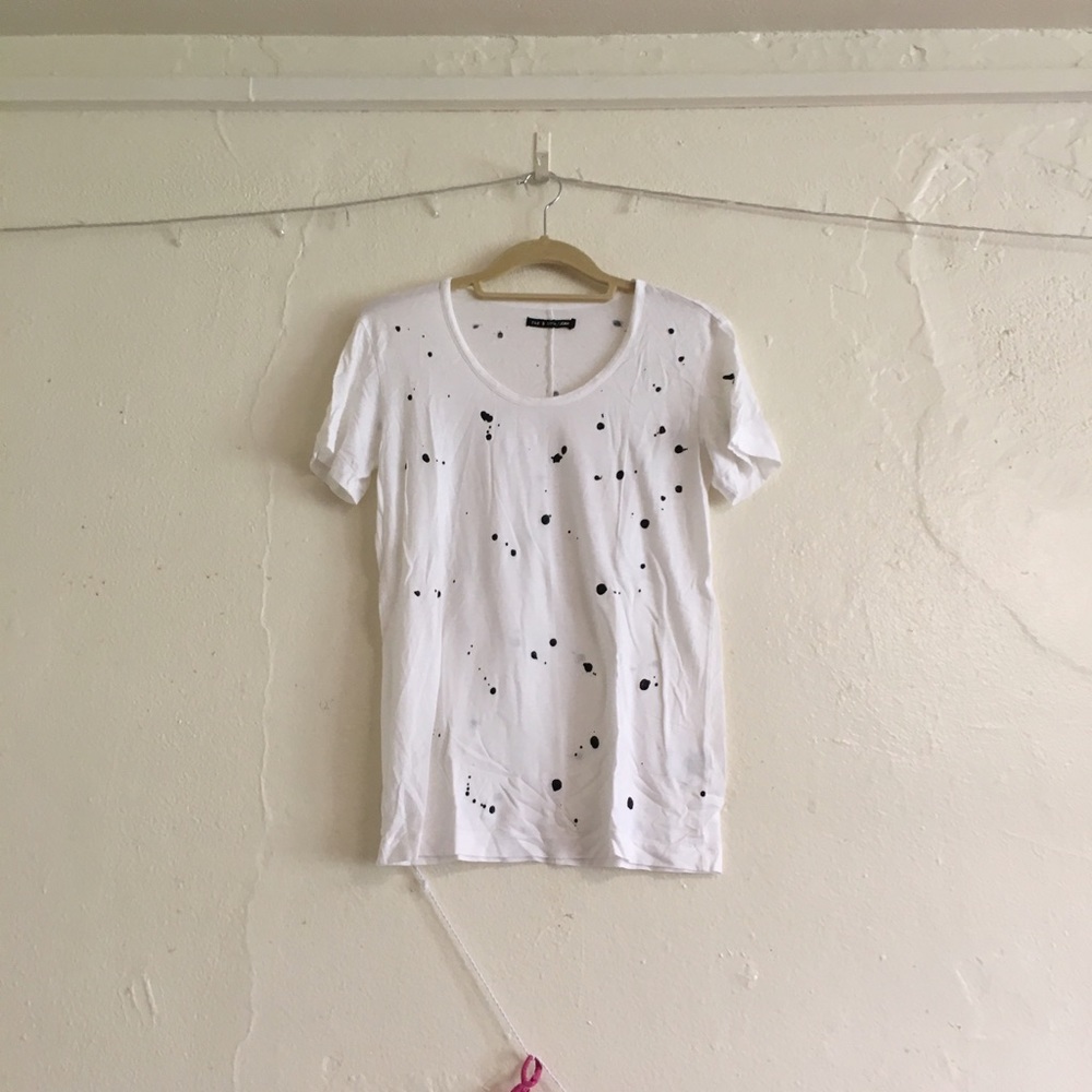 Rag&Bome white splatter paint t shirt
