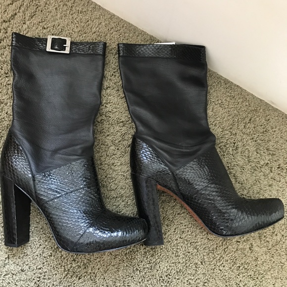Rachel Zoe Shoes - Rachel Zoe Real Snake / Nappa Leather Slouch Boots