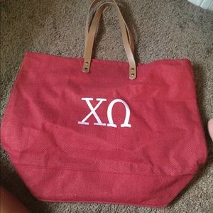 Embroidered Chi Omega bag