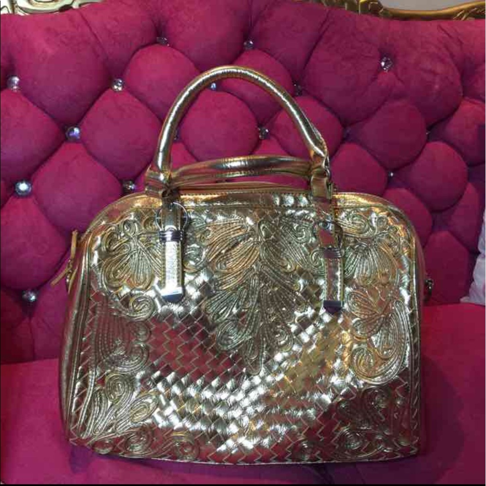 Nicole lee Gold Satchel