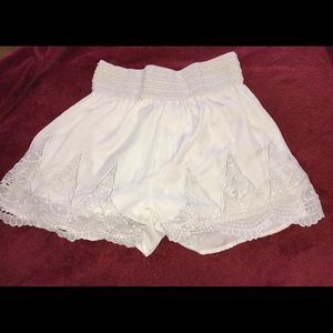 White Lace Shorts Size Medium