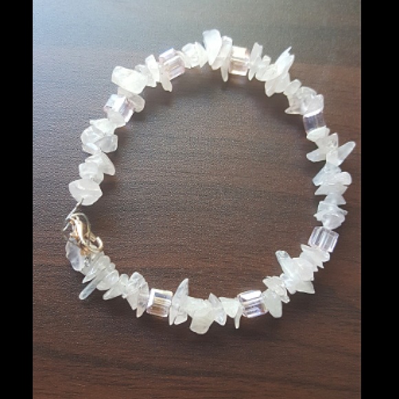 NEW !! Rose Quartz and Cube Bracelet - Picture 2 of 3