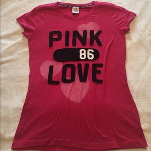 PINK Victoria's Secret Tops - vs pink tee size L excellent condition PINK Victoria's Secret Tops - vs pink tee size L excellent condition