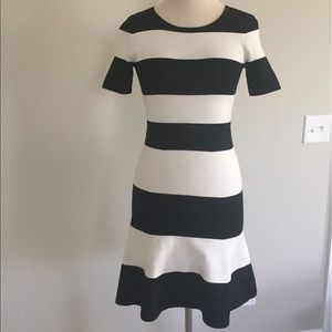 BCBGMaxAzria "LYLAH" black/white striped dress
