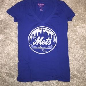 Victoria's Secret PINK MLB ny mets v-neck t shirt