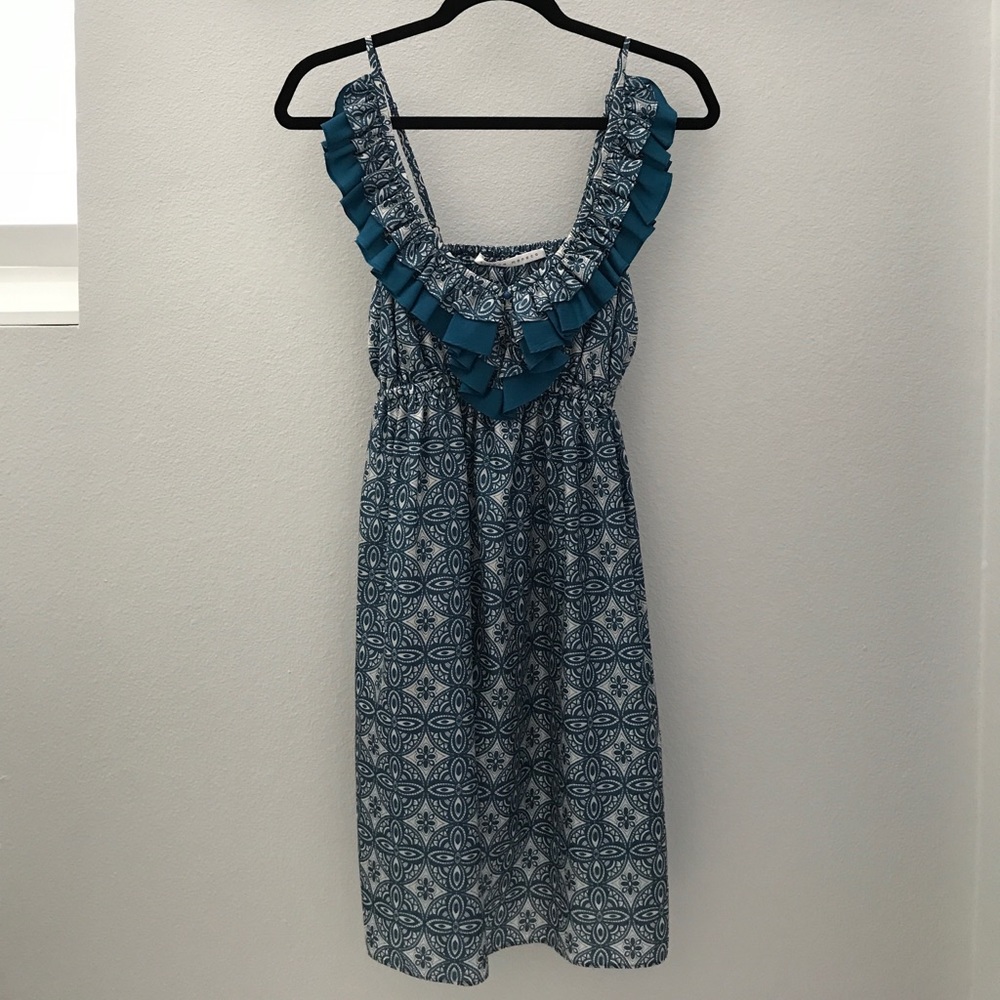 Susana Monaco Blue Printed Silk Dress