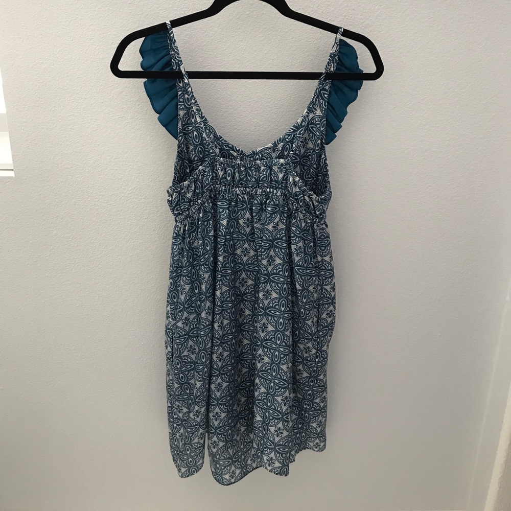 Susana Monaco Blue Printed Silk Dress - Picture 3 of 5