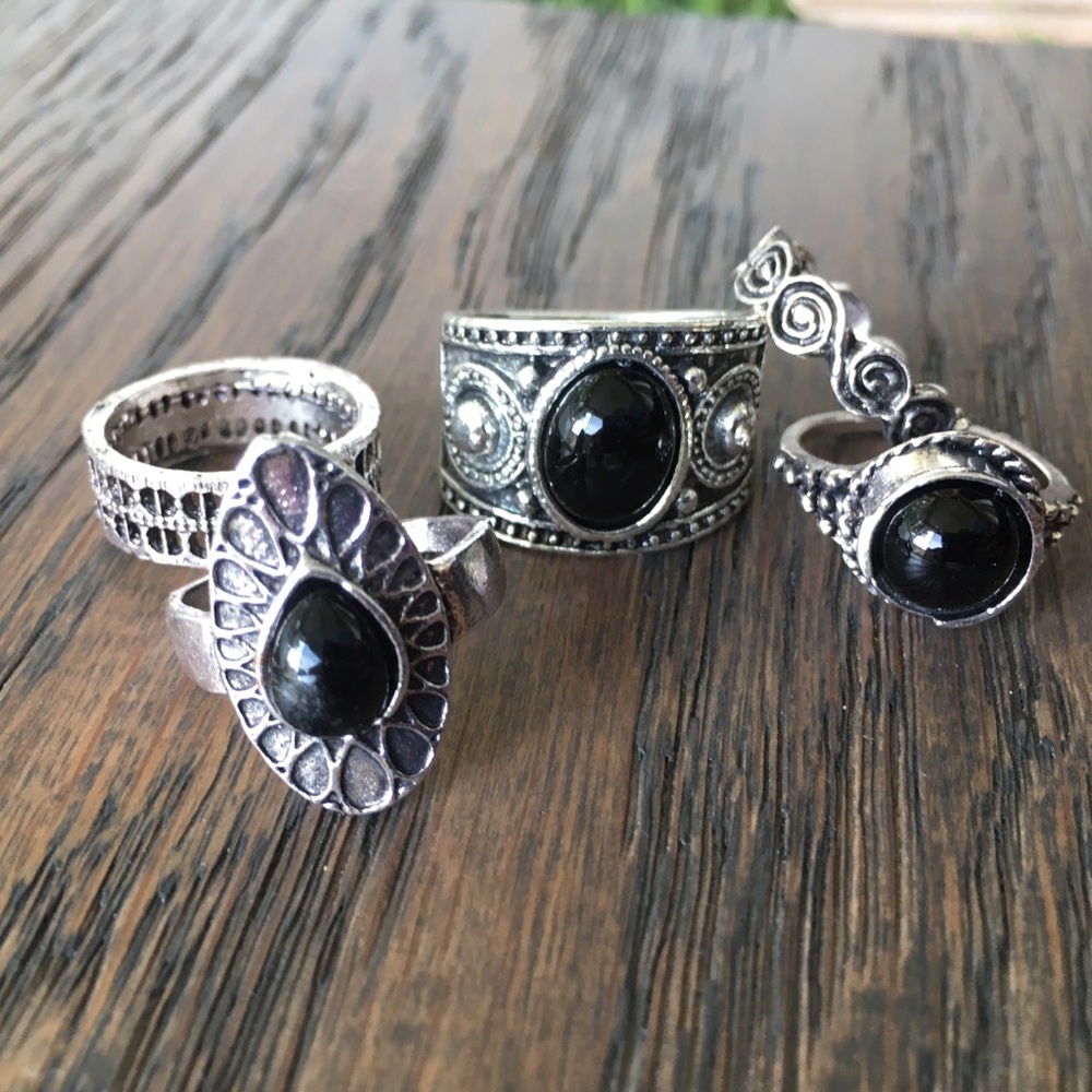 New Antique Gold Midi Ring Set