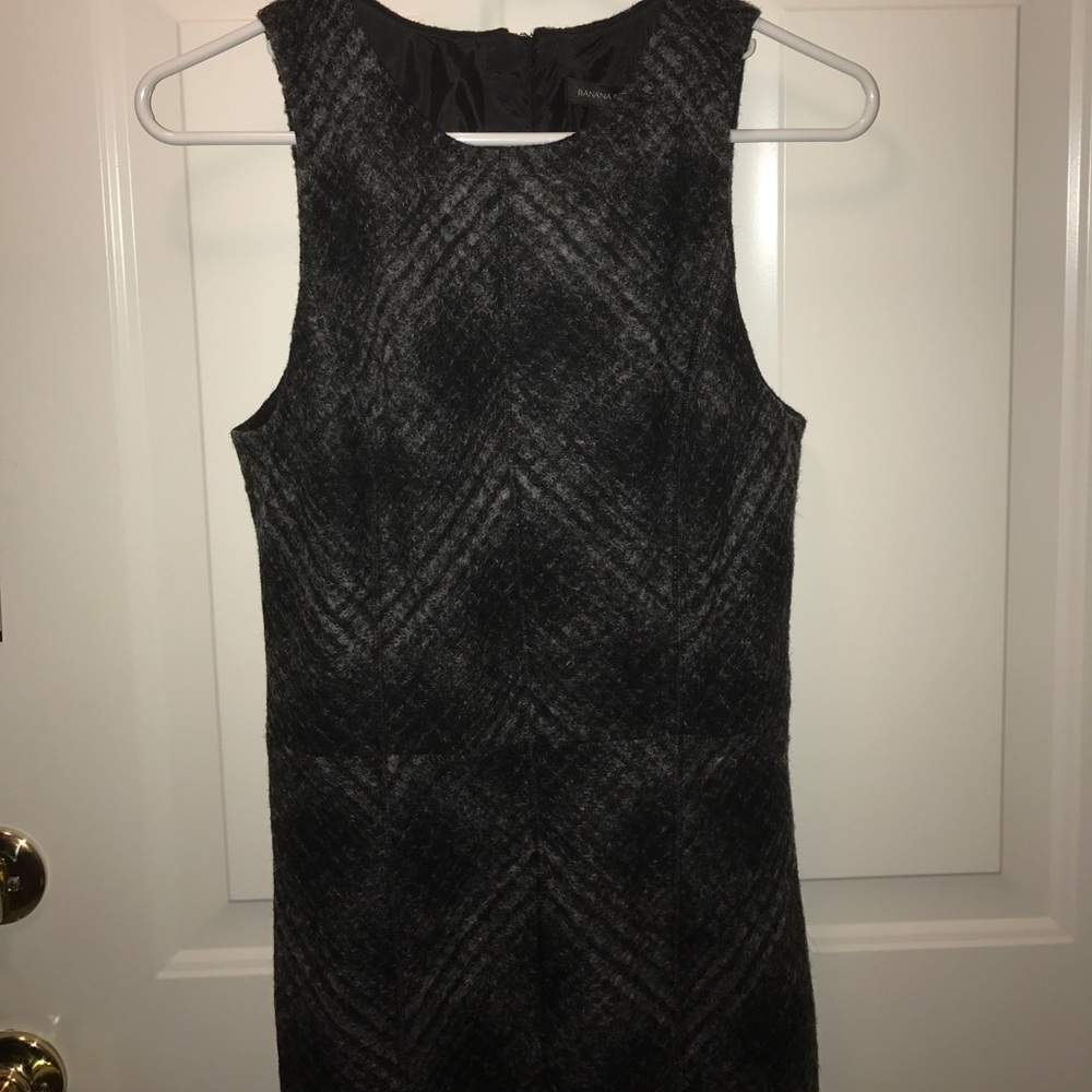 Black and gray wool dress