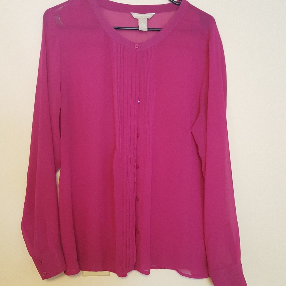 Banana Republic purple magenta sheer blouse