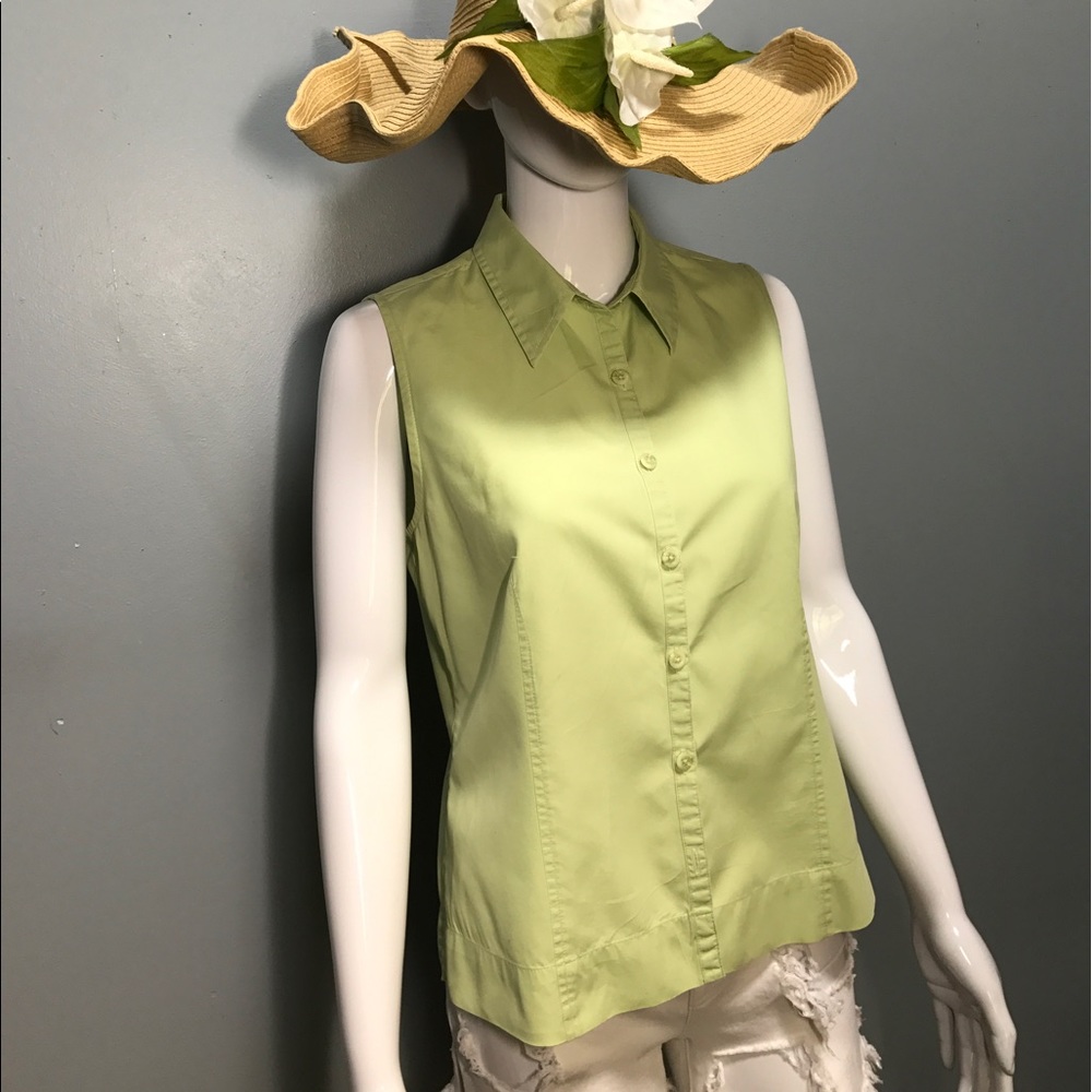 Columbia Cotton Sleeveless Shirt Mint Green