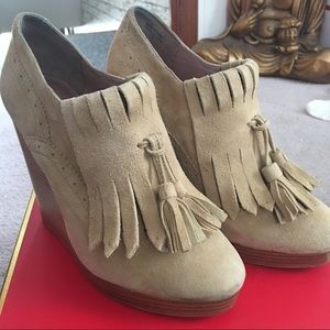 Suede Aldo wedge bootie