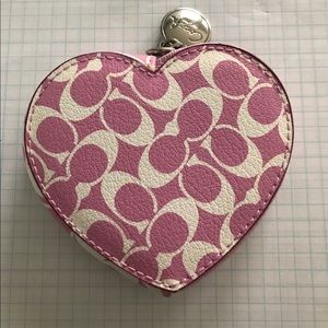 Heart shaped coach coin purse