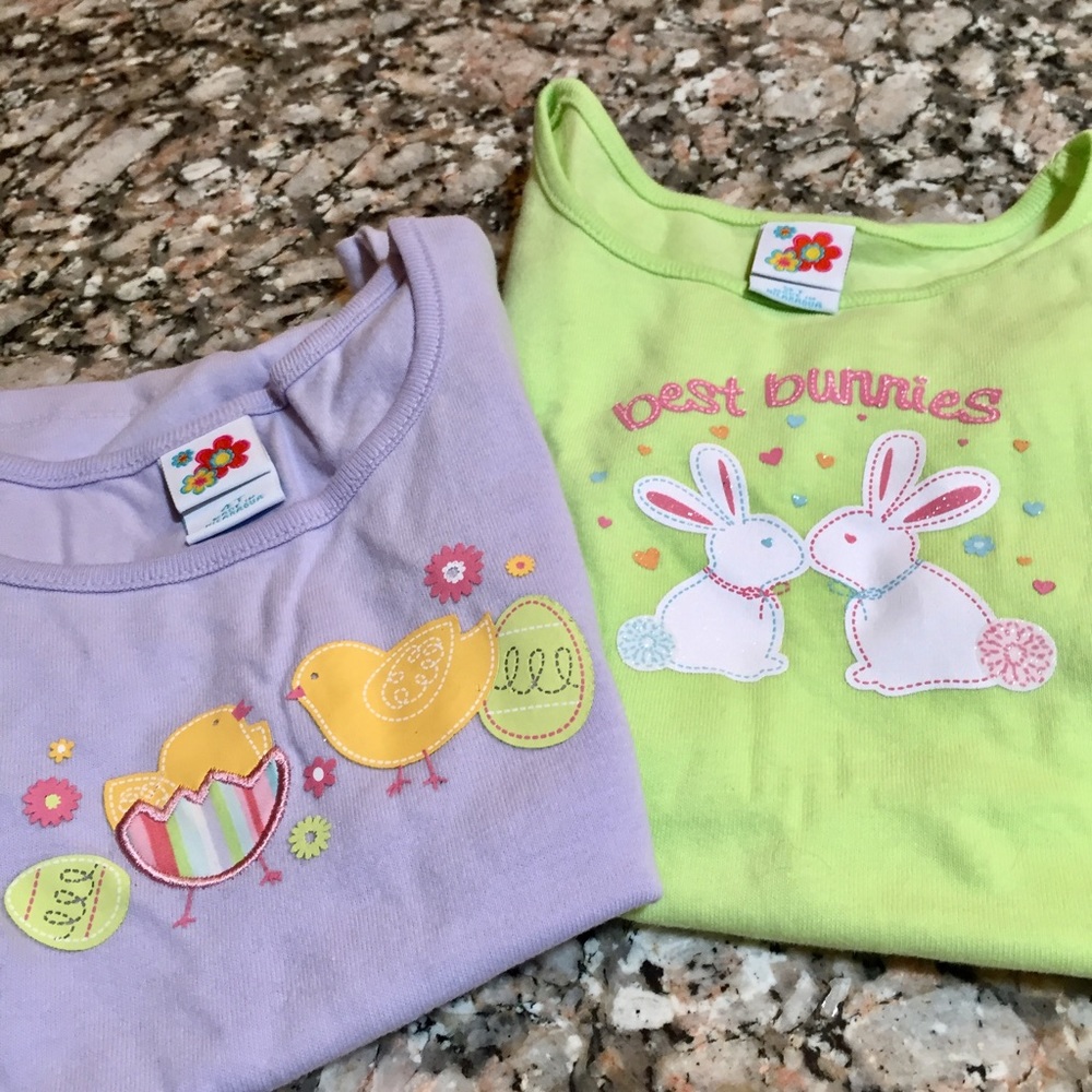 2 Girls Cotton Tops 4T & 5T
