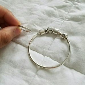 Silver Pandora bracelet with Silver Pandora ring