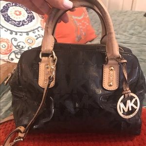 Used Mk Grayson Small Mirror Metallic Satchel
