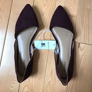 Merona Burgundy Asymmetrical Flats