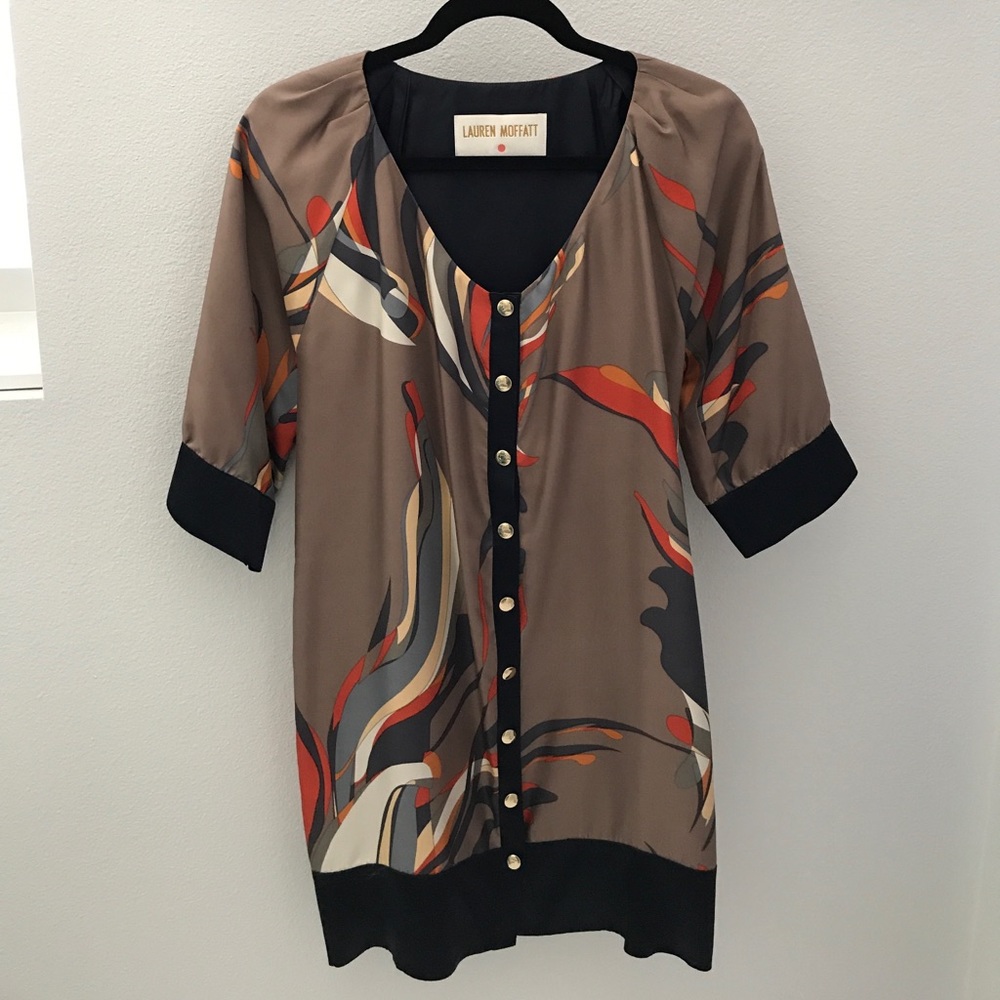 Lauren Moffatt Printed Silk Dress ( NEVER Worn )