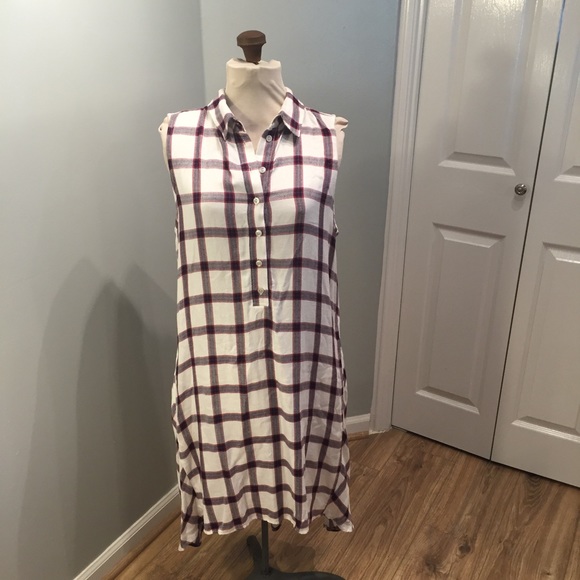 Max Edition Dresses & Skirts - Sleeves plaid hi-lo button front dress size large