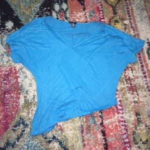 Blue Vneck Tee