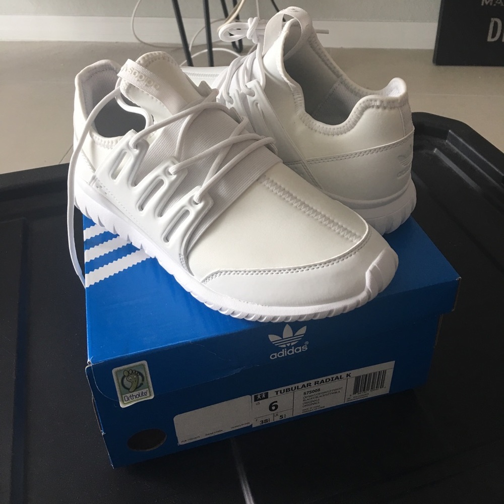 Brand new adidas tubular radial white