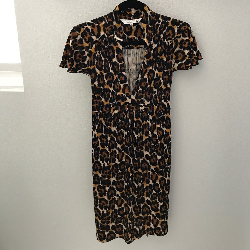Trina Turk Animal Short Sleeve Animal Print Dress