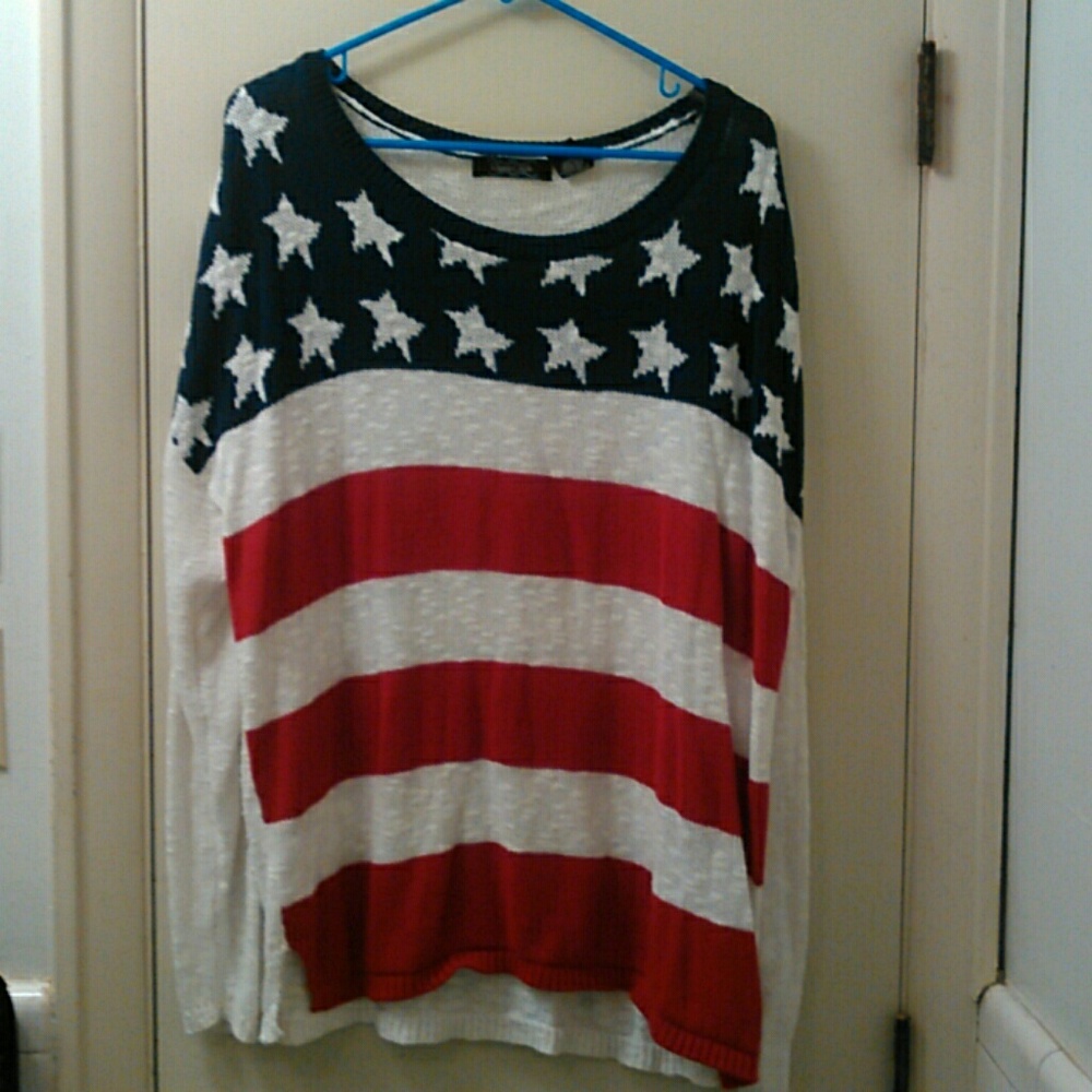 Patriotic sweater.  Final drop