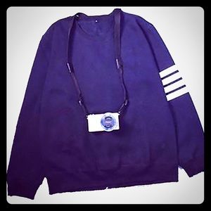 New Left Arm Striped Sleeve Pullover