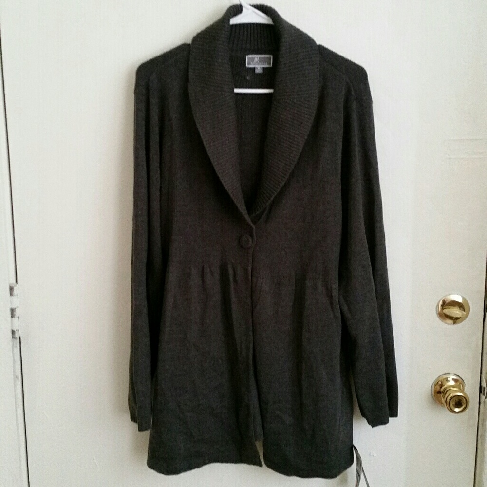 MACYS JM Collection grey soft cardigan sweater XL