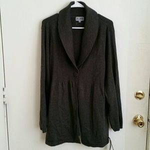 MACYS JM Collection grey soft cardigan sweater XL