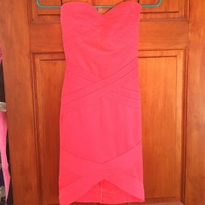 Hot pink H&M strapless mini dress