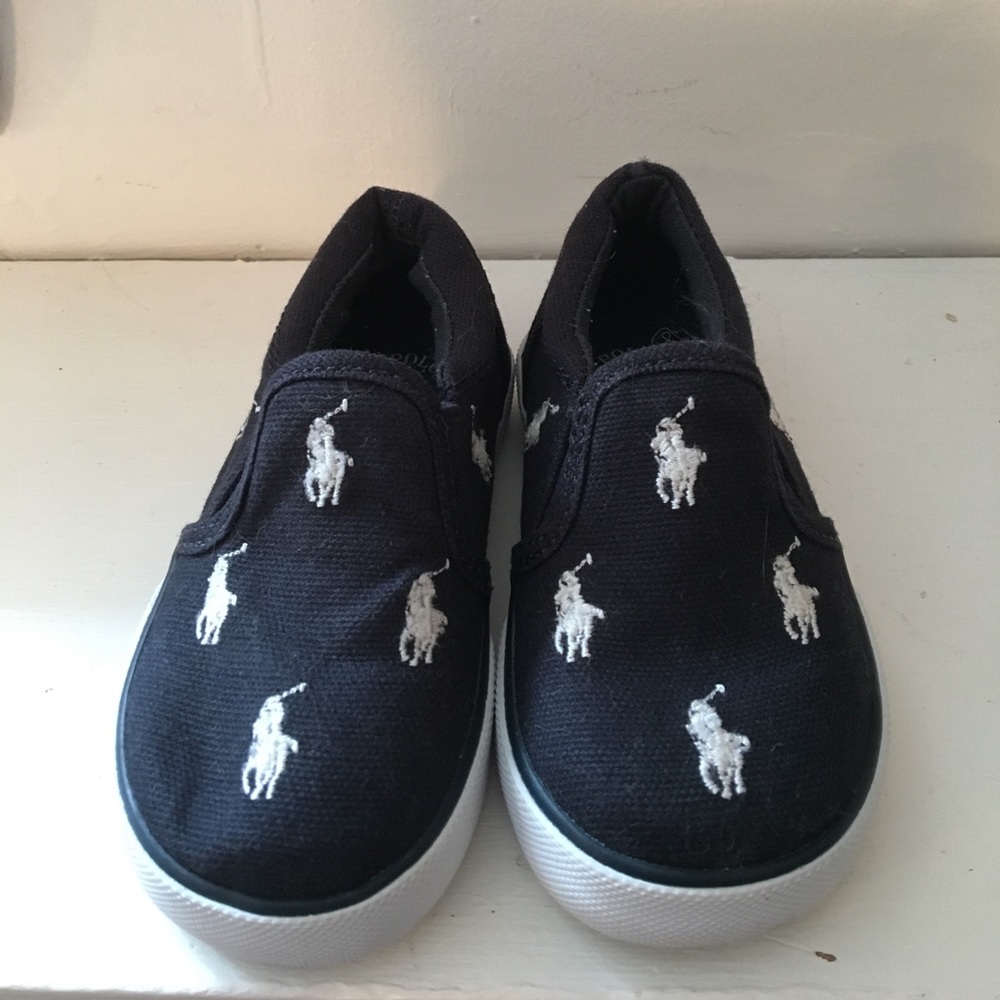 Polo slip on, navy blue, toddler size 5