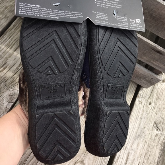 Isotoner Navy Open-Back Slippers! NEW! - Picture 4 of 8