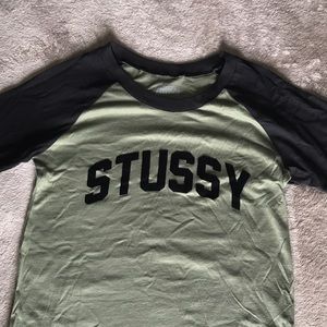 Stussy Baseball Tee Olive Green XS