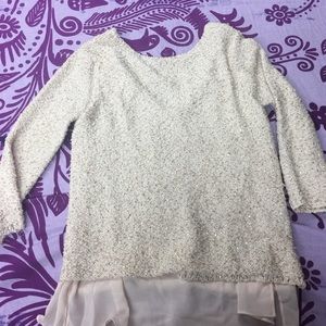 Zara sequin sweater with chiffon