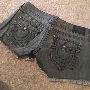 True religion grey shorts