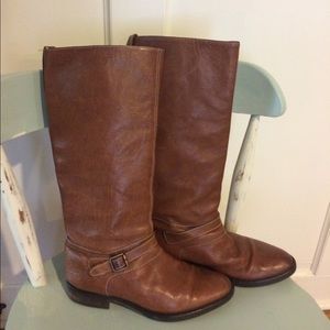 J. Crew Leather Riding Boots 7 Beautiful cognac