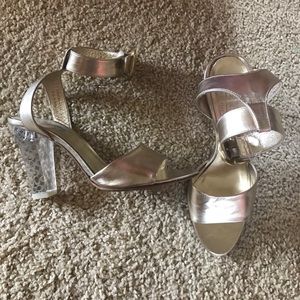 Coach gold and clear Heels