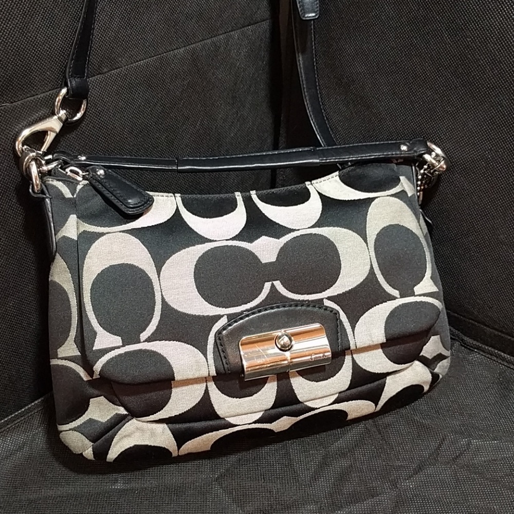 Coach Kristin signature bag in black grey