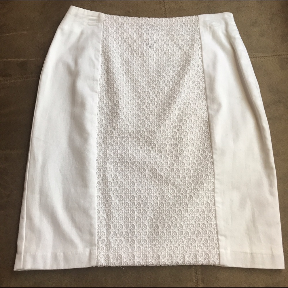 White cotton eyelet skirt
