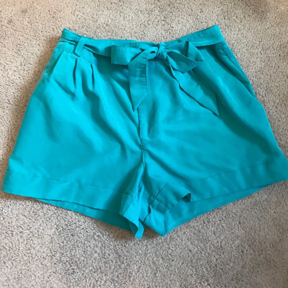 Teal high waisted shorts