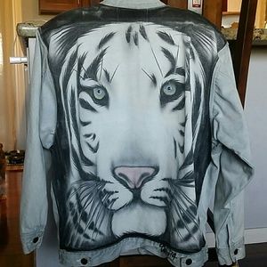 Sold Siegfried & Roy White Tiger Denim Jacket