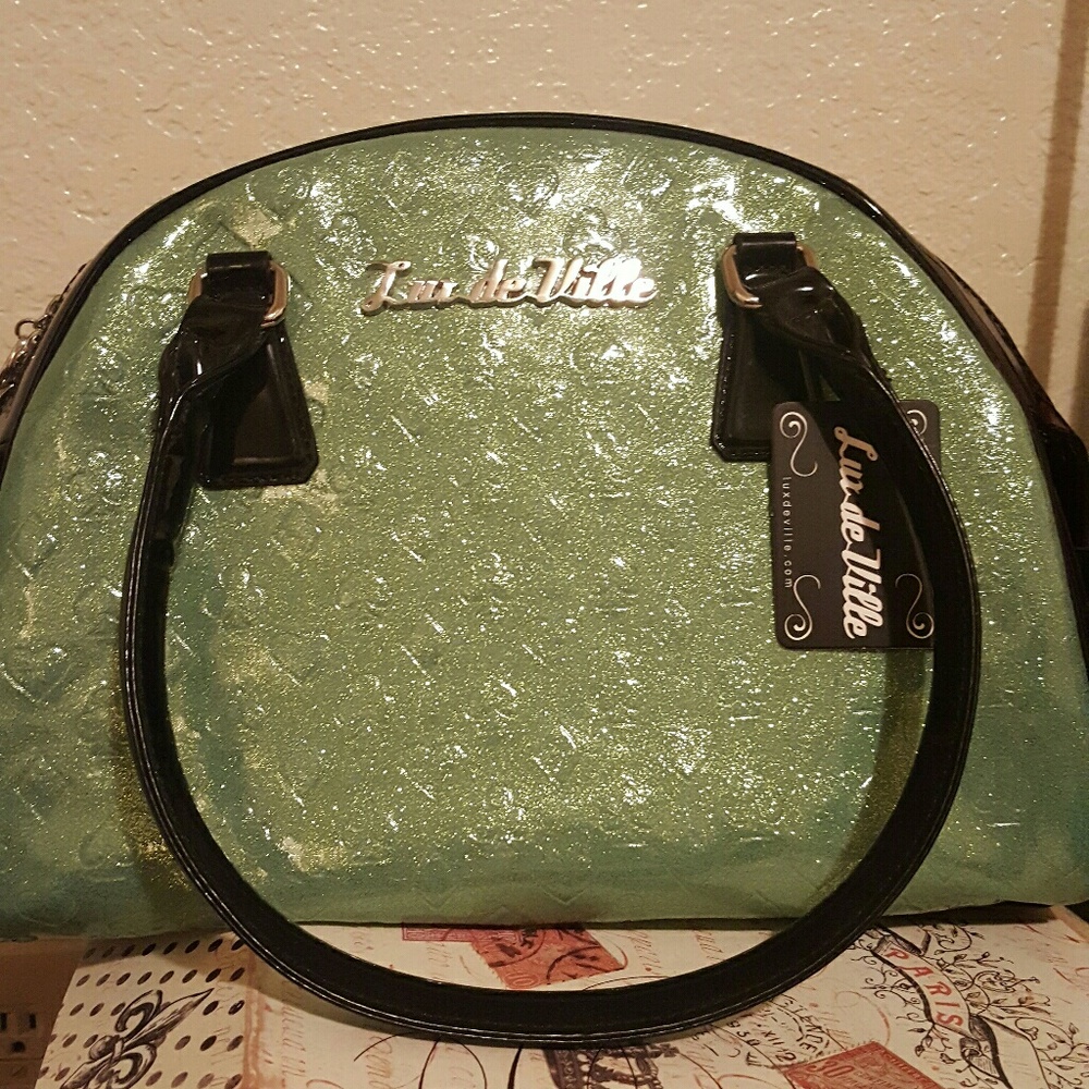 Awesome New sparkly green Lux de Ville purse