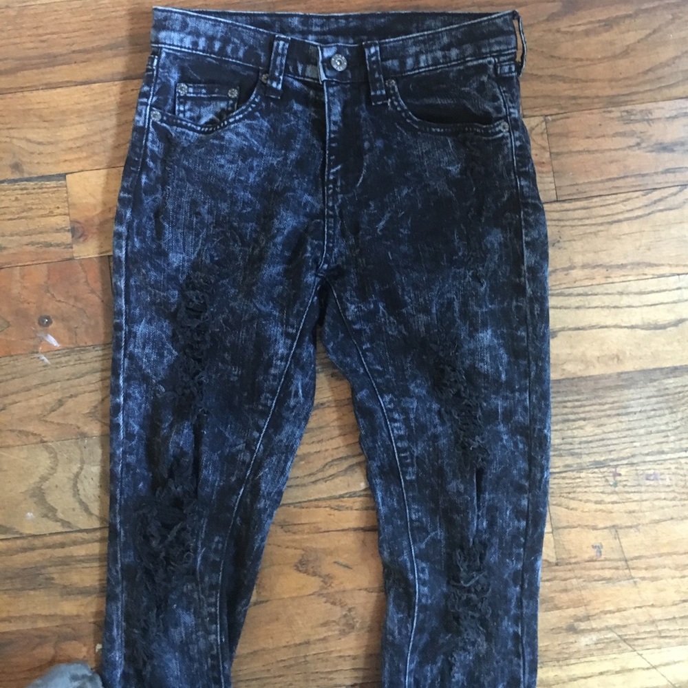 Carmar ripped high waisted acid wash jeans