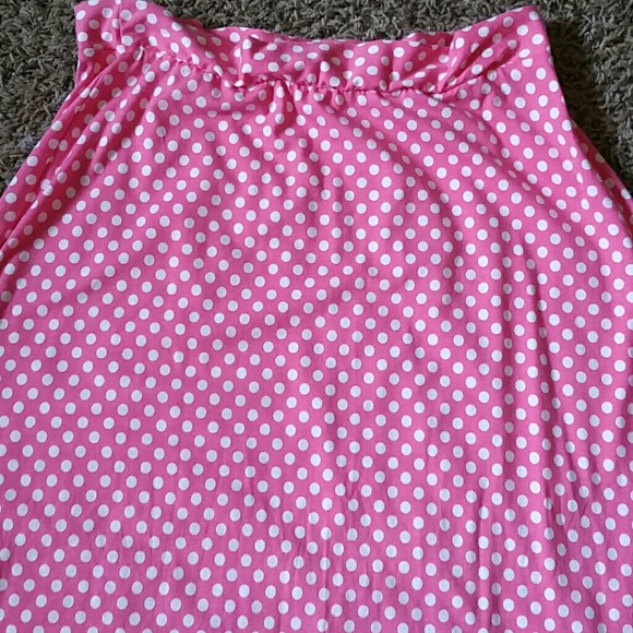 Pink and white polka dot maxi skirt - Picture 2 of 2