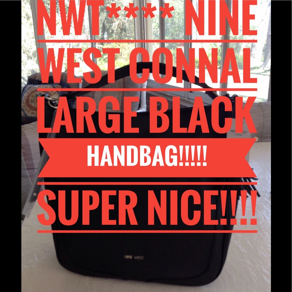 NWT**NINE WEST CONNAL LARGE BLACK HANDBAG!! SWEET!